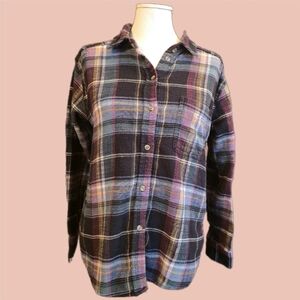 American Eagle Multicolor Plaid Boyfriend Shirt Size XS